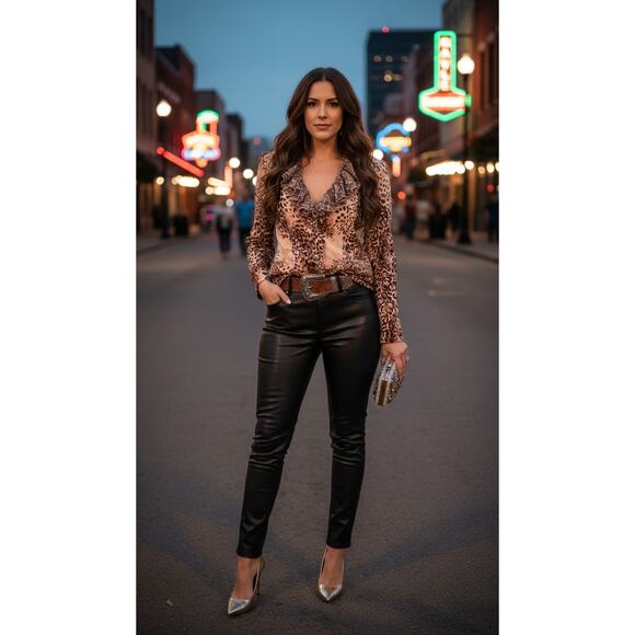 Nancy Bolen Pink Leopard Lace Jacket – Mobwife Glam Western Diva S - Picture 1 of 15